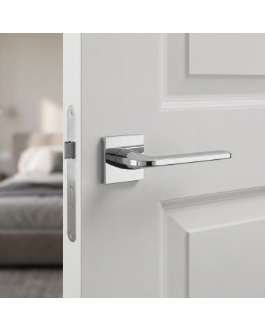 Maniglie per porta cromo lucido Scandi quadrate slim