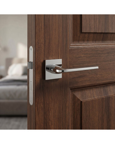 Maniglie per porta cromo lucido Scandi quadrate slim