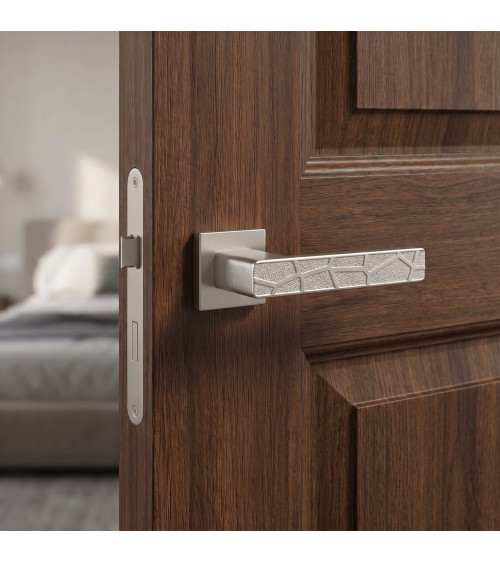 Maniglia per porta nichel satinato Volare design