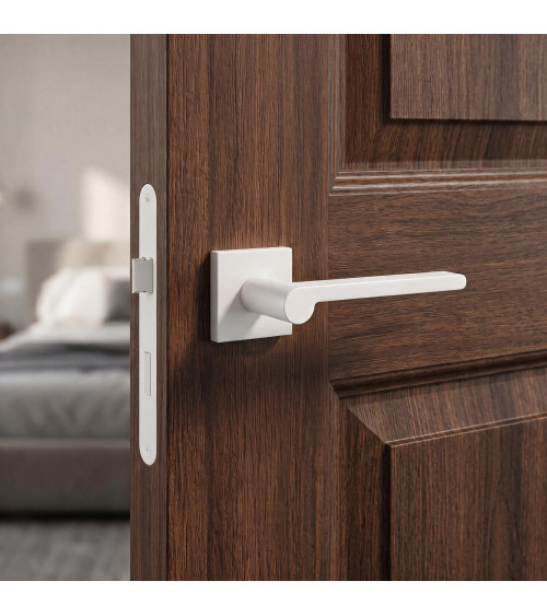 Maniglia per porta bianca Pandora ferramenta design