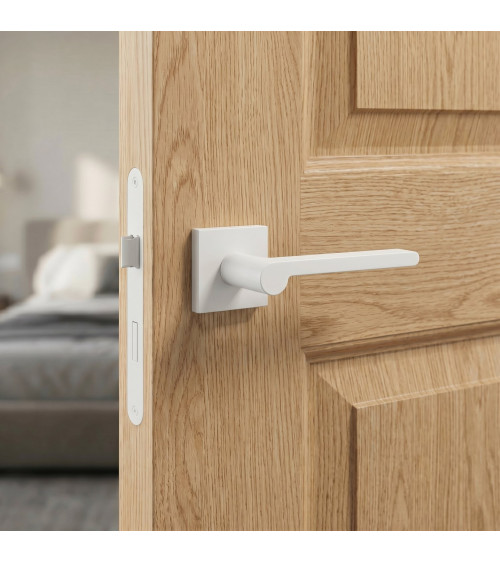 Maniglia per porta bianca Pandora ferramenta design