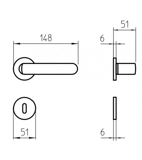 Maniglia porta nichel laccato Mandelli PP33 design