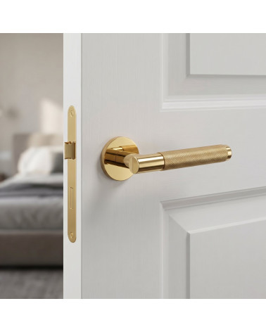 Maniglia per Porta in Ottone Lucido dalla bellezza lussuosa - Modello MOLINIA