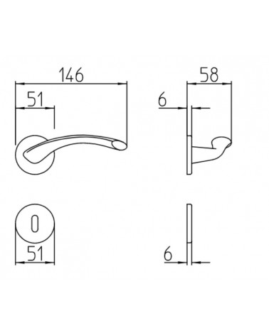Maniglia per porta Mandelli Zoom con dimensioni
