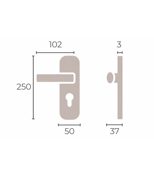 Manillas para puertas moderna su placca in ottone - MADE IN FRANCE - maniglia design