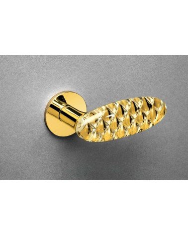 Maniglia per porta classica in ottone Olivari Royal Crystal su placca rotonda - design maniglia