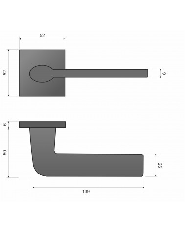 Maniglia per porta stile classico STINGER con legenda
