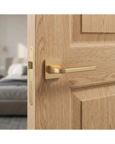 Maniglia per porta in Oro Opaco dall'eleganza sottile - Modello ISMENA