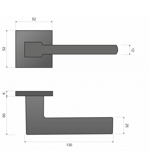 Maniglia per porta moderna su placca quadrata Shark in zamak - maniglia design