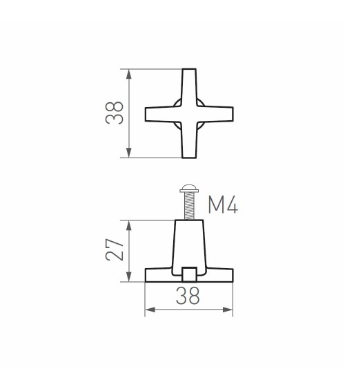 Pomolo per mobile in bronzo sobrio e senza tempo PCRO - maniglia design