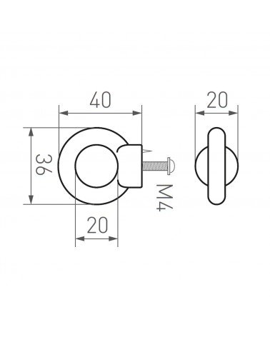 Maniglia per mobile in bronzo PAC - maniglia design