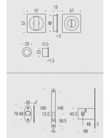 Maniglia per porta scorrevole COLOMBO DESIGN con dimensioni