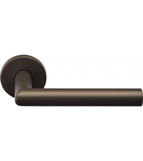 Maniglie per porta Formani Basics LBII-19 su rosetta rotonda colore bronzo - maniglia design