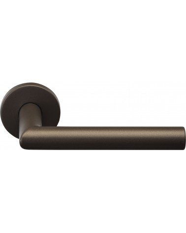 Maniglie per porta Formani Basics LBII-19 su rosetta rotonda colore bronzo - maniglia design