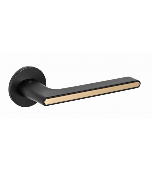 Maniglia per porta bicolore nera e dorata Ferrara rotonda - maniglia design
