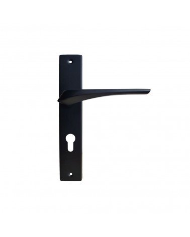 Maniglia per porta nera su placca lunga - modello Adel - maniglia design