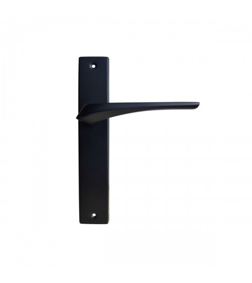 Maniglia per porta nera su placca lunga - modello Adel - maniglia design