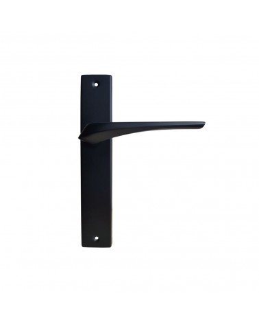 Maniglia per porta nera su placca lunga - modello Adel - maniglia design