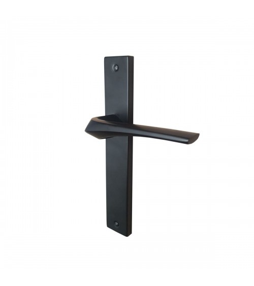 Maniglia per porta nera su placca lunga - modello Adel - maniglia design