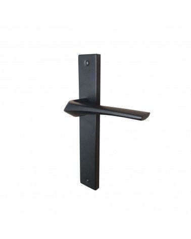 Maniglia per porta nera su placca lunga - modello Adel - maniglia design