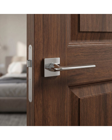 Maniglia per Porta Cromo Lucido Raffinata e Scintillante - Modello LILA