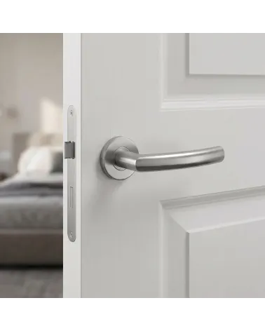 Maniglia per Porta Color Inox, Semplice e Robusta - Modello OVAL 1706