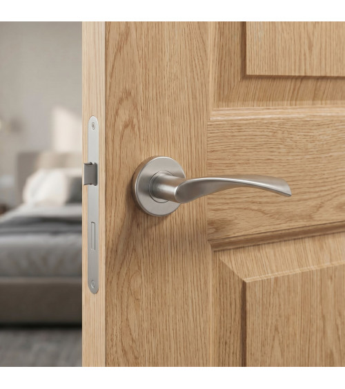 Maniglia per porta contemporanea OVAL 1708 ferramenta design