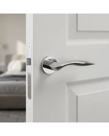 Maniglia per Porta Cromo Lucido Raffinata e Sofisticata - Modello ROBINE