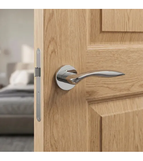 Maniglia per porta cromo lucido ROBINE ferramenta design