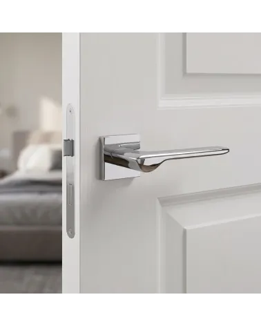 Maniglie per porta cromato lucido LIGNE quadrate