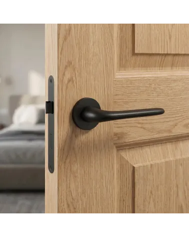 Maniglia di Porta Nera Elegante dalla raffinatezza essenziale - Modello AZALIA