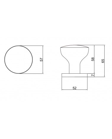 Pomolo per porta nero MESA Rotondo mobile - maniglia design