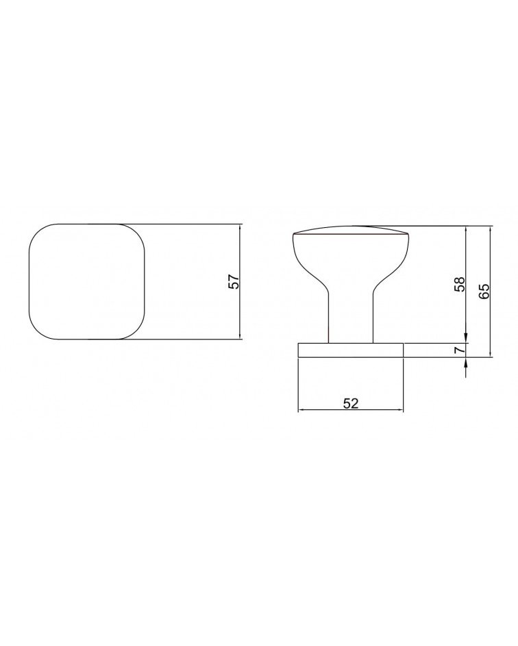 Pomolo per porta nero KIAMA quadrato - maniglia design