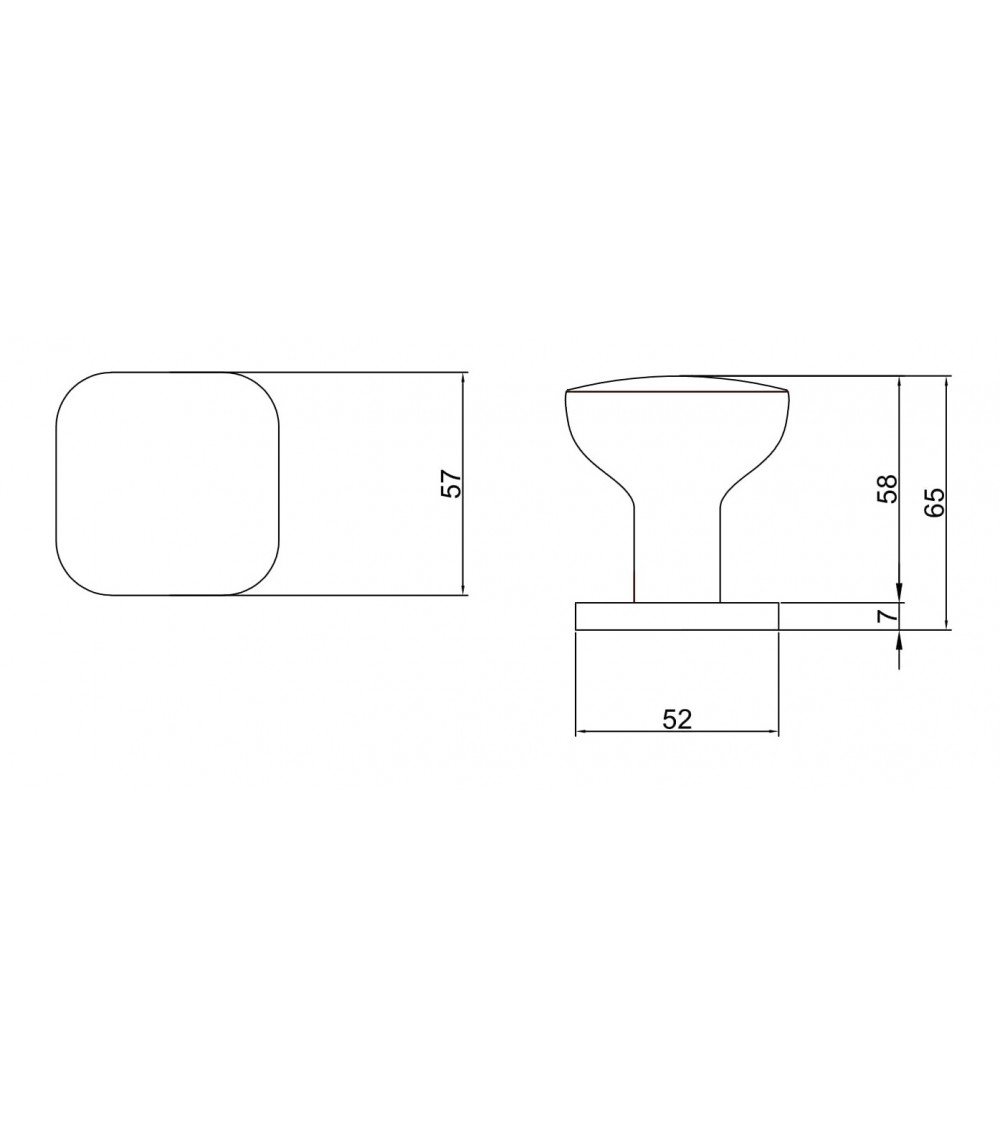 Pomolo per porta nero KIAMA quadrato - maniglia design