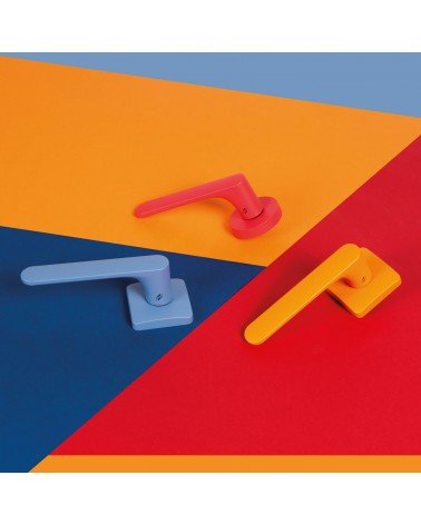Maniglia per porta color marrone, placca quadrata - Colombo Design Mood - maniglia design