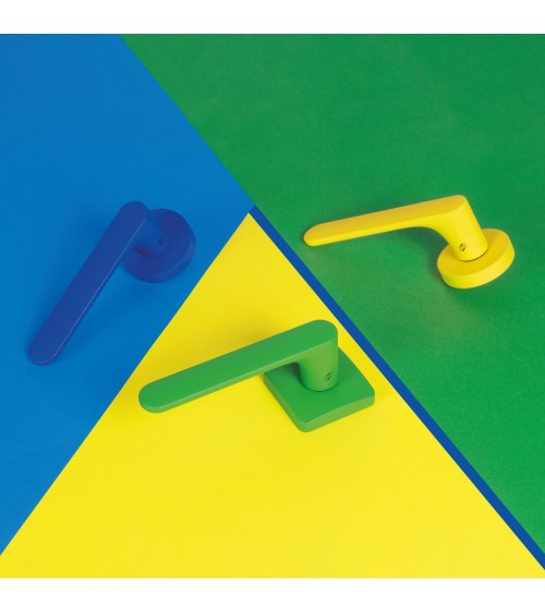 Maniglia per porta color marrone, placca quadrata - Colombo Design Mood - maniglia design