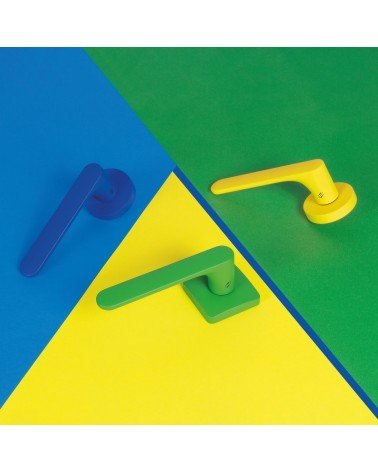 Maniglia per porta color marrone, placca quadrata - Colombo Design Mood - maniglia design