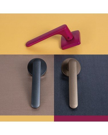 Maniglia per porta color marrone, placca quadrata - Colombo Design Mood - maniglia design