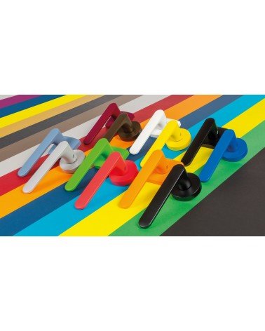 Maniglia per porta color marrone, placca quadrata - Colombo Design Mood - maniglia design