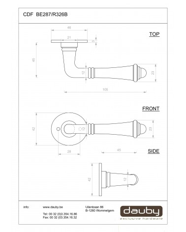 Maniglia per porta nera in ferro 287 - maniglia design