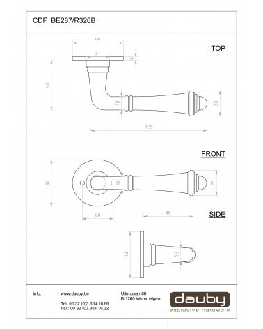 Maniglia per porta nera in ferro 287 - maniglia design