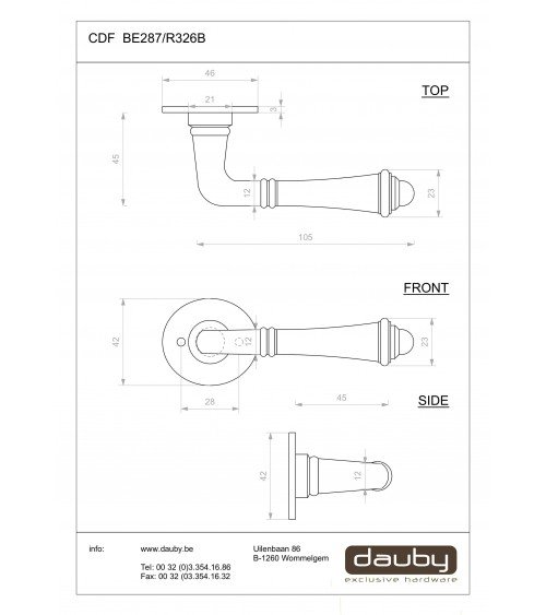 Maniglia per porta nera in ferro 287 - ferramenta design