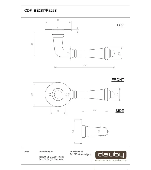 Maniglia per porta nera in ferro 287 - ferramenta design