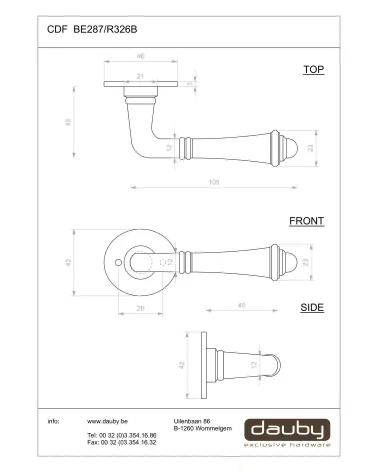 Maniglia per porta nera in ferro 287 - maniglia design