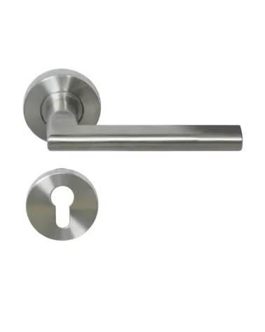 Maniglia per porta NEW PYLA in acciaio inox 316 su rosetta rotonda | MillaManiglie