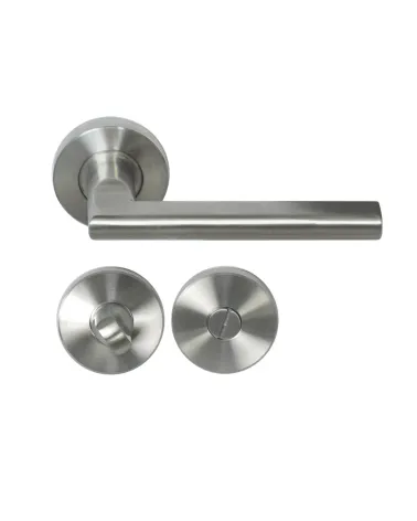 Maniglia per porta NEW PYLA in acciaio inox 316 su rosetta rotonda | MillaManiglie