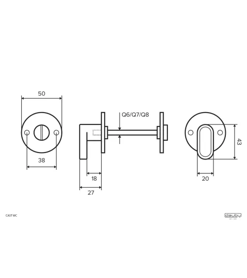 Set per WC con finitura metallo grezzo