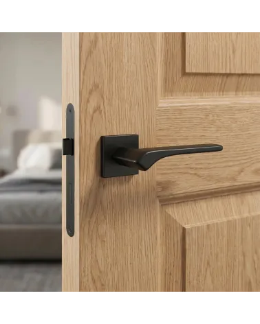 Maniglia per Porta Nera dal Fascino Senza Tempo - Modello BERGERIA