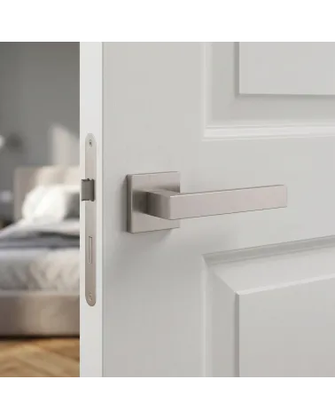 Maniglia di Porta in Nichel Spazzolato Sottile e Raffinata - Modello TUPAI 2275