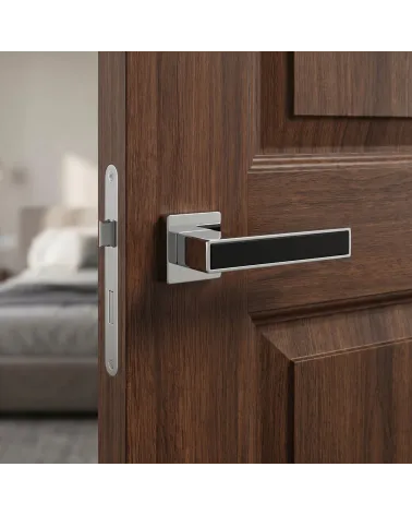 Maniglia per Porta Bicolore Nera/cromo di Lusso - Modello TOTAL